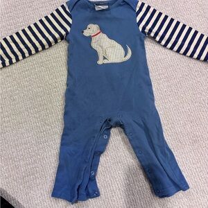 Charming Blue Dog Print Kids Footie